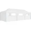 vidaXL Tente de réception escamotable avec 8 parois 3 x 9 m Blanc