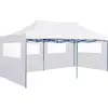 vidaXL Tente de réception pliable avec 4 parois 3x6 m Acier Blanc