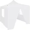 vidaXL Tente de réception pliable avec 4 parois 2x2 m Acier Blanc