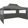 vidaXL Tente de réception pliable avec 3 parois 3x4 m Acier Anthracite