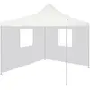 vidaXL Tente de réception pliable avec 2 parois 3x3 m Acier Blanc