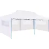 vidaXL Tente de réception pliable avec parois 3 x 6 m Acier Blanc