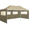 vidaXL Tente de réception pliable avec 4 parois 3x6 m Acier Crème