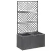 vidaXL Lit surélevé treillis 2 pots 58x30x107 cm Résine tressée Marron