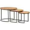 vidaXL Tables gigognes 3 pcs Bois d'acacia massif