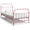 vidaXL Cadre de lit Rose Métal 100 x 200 cm