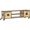 vidaXL Meuble TV 130x30x39 cm Bois massif de manguier