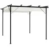 vidaXL Pergola avec toit rétractable Blanc crème 3 x 3 m Acier