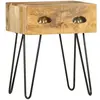 vidaXL Table de chevet 40 x 30 x 50 cm Bois de manguier massif