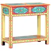 vidaXL Table console peinte à la main 80x35x75 cm Bois de manguier