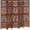 vidaXL Cloison de séparation 5 panneaux Marron 200x165cm Bois manguier