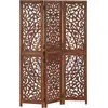 vidaXL Cloison de séparation 3 panneaux Marron 120x165cm Bois manguier