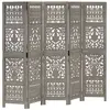 vidaXL Cloison de séparation 5 panneaux Gris 200x165 cm Bois manguier