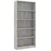 vidaXL Bibliothèque à 5 niveaux Gris béton 80x24x175 cm Aggloméré