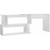 vidaXL Bureau d'angle Blanc brillant 200x50x76 cm Aggloméré