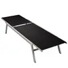 vidaXL Chaise longue Acier et textilène Noir