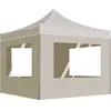 vidaXL Tente de réception pliable avec parois Aluminium 2x2 m Crème