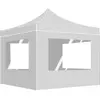 vidaXL Tente de réception pliable avec parois Aluminium 2x2 m Blanc