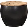 vidaXL Table basse ronde 53x43 cm Bois de manguier massif