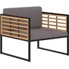 vidaXL Chaises de jardin et coussins 2 pcs Bois d'acacia Gris foncé
