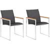 Vidaxl - Chaises de jardin 2 pcs Textilène et acier inoxydable Gris n/a