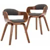 vidaXL Chaises à manger lot de 2 gris foncé tissu et bois courbé