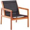 vidaXL Chaise de jardin Noir Bois d'eucalyptus solide et textilène
