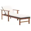 vidaXL Chaise longue et coussin Résine tressée et bois d'acacia Noir