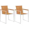 vidaXL Chaises de jardin lot de 2 acacia solide et acier inoxydable