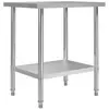 vidaXL Table de travail de cuisine 80x60x85 cm Acier inoxydable