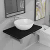 vidaXL Vidaxl Meuble De Salle De Bain En Deux Pièces Céramique Noir