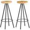 vidaXL Tabourets de bar lot de 2 bois de manguier brut