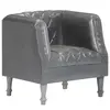vidaXL Fauteuil Gris Cuir véritable de chèvre