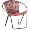 vidaXL Chaise ronde Chindi Multicolore Tissu