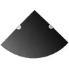 vidaXL Étagères d'angle 2 pcs et supports chromés Verre Noir 25x25 cm
