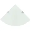 vidaXL Étagères d'angle 2 pcs et supports chromés Verre Blanc 25x25 cm