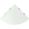 vidaXL Étagères d'angle 2 pcs et supports chromés Verre Blanc 45x45 cm