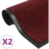 vidaXL Paillassons rectangulaires 2 pcs 40 x 60 cm Rouge