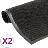 vidaXL Paillassons rectangulaires 2 pcs 80 x 120 cm Noir