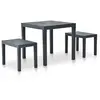 vidaXL Table de jardin avec 2 bancs Plastique Anthracite