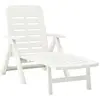 vidaXL Chaise longue pliable Plastique Blanc