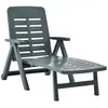 vidaXL Chaise longue pliable Plastique Vert