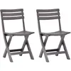 vidaXL Chaises de jardin pliables 2 pcs Plastique Mocha