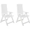 vidaXL Chaises inclinables de jardin 2 pcs Plastique Blanc