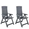 vidaXL Vidaxl Chaises Inclinables De Jardin Lot De 2 Plastique Anthracite