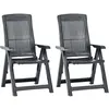 vidaXL Chaises inclinables de jardin 2 pcs Plastique Anthracite