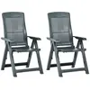vidaXL Chaises inclinables de jardin 2 pcs Plastique Vert