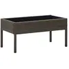 vidaXL Table de jardin Marron 75x40x37 cm Résine tressée