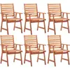 vidaXL Chaises de salle à manger d'extérieur 6 pcs Acacia massif