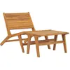 vidaXL Chaise de jardin avec repose-pied Bois de teck solide
